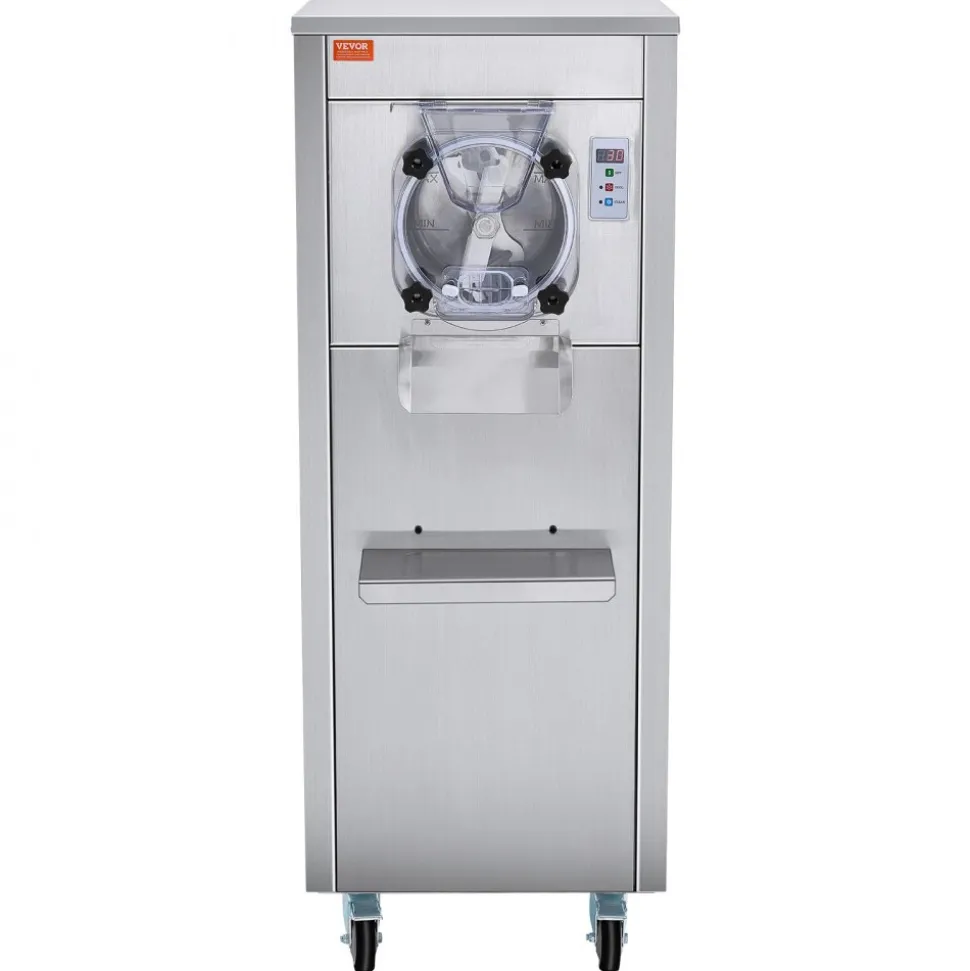 VEVOR Ice Cream Maker for Commercial Use, Produces 18 Liters per Hour, 1780W, Offers Single Flavor, Equipped with Wheels, 6L Stainless Cylinder, LED Display, Automatic Cleaning & Pre-cooling Functi