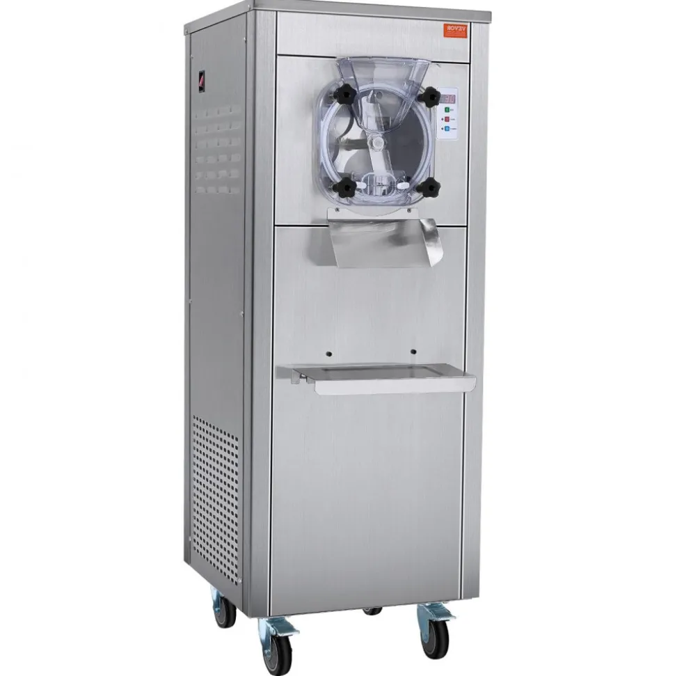 VEVOR Ice Cream Maker for Commercial Use, Produces 18 Liters per Hour, 1780W, Offers Single Flavor, Equipped with Wheels, 6L Stainless Cylinder, LED Display, Automatic Cleaning & Pre-cooling Functi