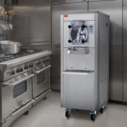 VEVOR Ice Cream Maker for Commercial Use, Produces 18 Liters per Hour, 1780W, Offers Single Flavor, Equipped with Wheels, 6L Stainless Cylinder, LED Display, Automatic Cleaning & Pre-cooling Functi