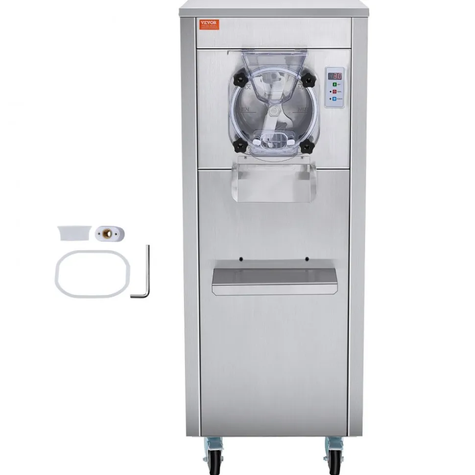 VEVOR Ice Cream Maker for Commercial Use, Produces 18 Liters per Hour, 1780W, Offers Single Flavor, Equipped with Wheels, 6L Stainless Cylinder, LED Display, Automatic Cleaning & Pre-cooling Functi
