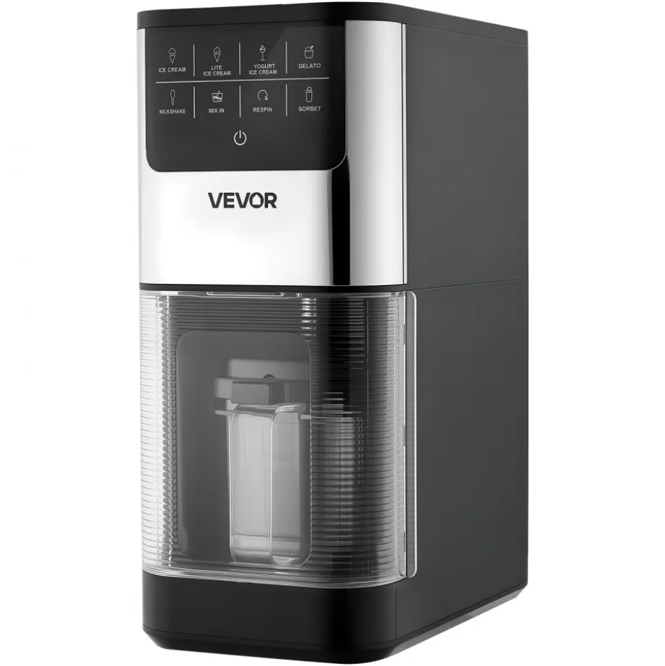VEVOR Ice Cream Maker, 7-in-1 Frozen Treat Maker for Gelato, Sorbet, Milkshake, Frozen Yogurt & Lite Ice Cream, Homemade Ice-Cream Machine with One-Touch Mix-in + Respin for Smooth, Creamy Texture