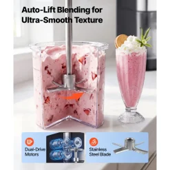 VEVOR Ice Cream Maker, 7-in-1 Frozen Treat Maker for Gelato, Sorbet, Milkshake, Frozen Yogurt & Lite Ice Cream, Homemade Ice-Cream Machine with One-Touch Mix-in + Respin for Smooth, Creamy Texture