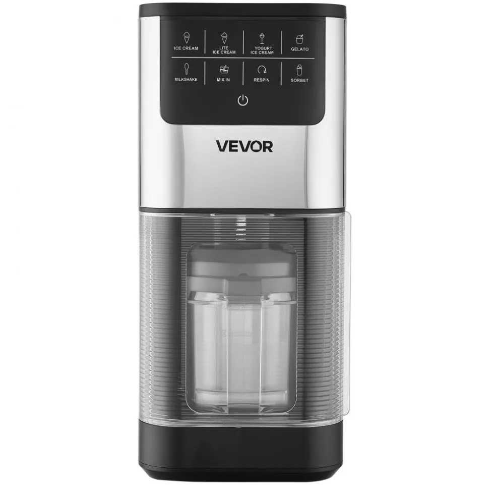 VEVOR Ice Cream Maker, 7-in-1 Frozen Treat Maker for Gelato, Sorbet, Milkshake, Frozen Yogurt & Lite Ice Cream, Homemade Ice-Cream Machine with One-Touch Mix-in + Respin for Smooth, Creamy Texture