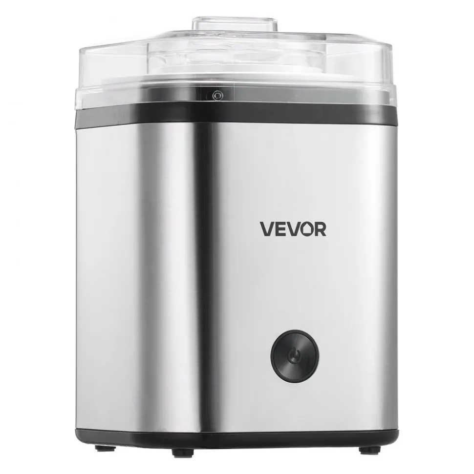 VEVOR Ice Cream Maker, 2.11 Qt. Large Capacity, Electric Automatic Ice-Cream Machine, with Easy Operation & Cleaning, Stainless Steel Shell, for Homemade Frozen Yogurt, Fruit Sorbet, Gelato, Silver