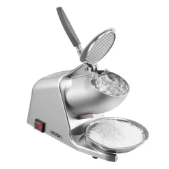 VEVOR Ice Crusher Machine, 143lbs Per Hour Electric 2 Blades Snow Cone Maker, Stainless Steel Shaved Ice Machine with Bowl and Cover, 300W 2000RPM Ice-Shaver for Home and Commercial Use, Silver