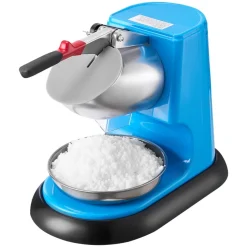 VEVOR Ice Crusher Machine, 220lbs Per Hour Electric 4 Blades Snow Cone Maker, Stainless Steel Shaved Ice Machine with Bowl and Cover, 300W 1400RPM Ice-Shaver for Home and Commercial Use, Blue