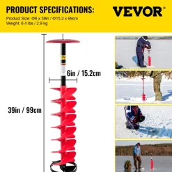 VEVOR Ice Drill Auger, 6