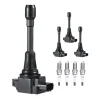 VEVOR Ignition Coil Pack and Spark Plugs, Set of 4, Compatible with Nissan Altima Versa Sentra Cube Rogue NV200 2.5L 2.0L 1.8L 1.6L L4, Replacement for 22448ED000 22448JA00A 22448JA00C 22448-JA00A