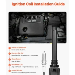 VEVOR Ignition Coil Pack and Spark Plugs, Set of 6, Compatible with Dodge Grand Caravan Charger Durango Journey Avenger Challenger Jeep Cherokee Grand Cherokee Compass Chrysler Ram ProMaster 3.6L V6