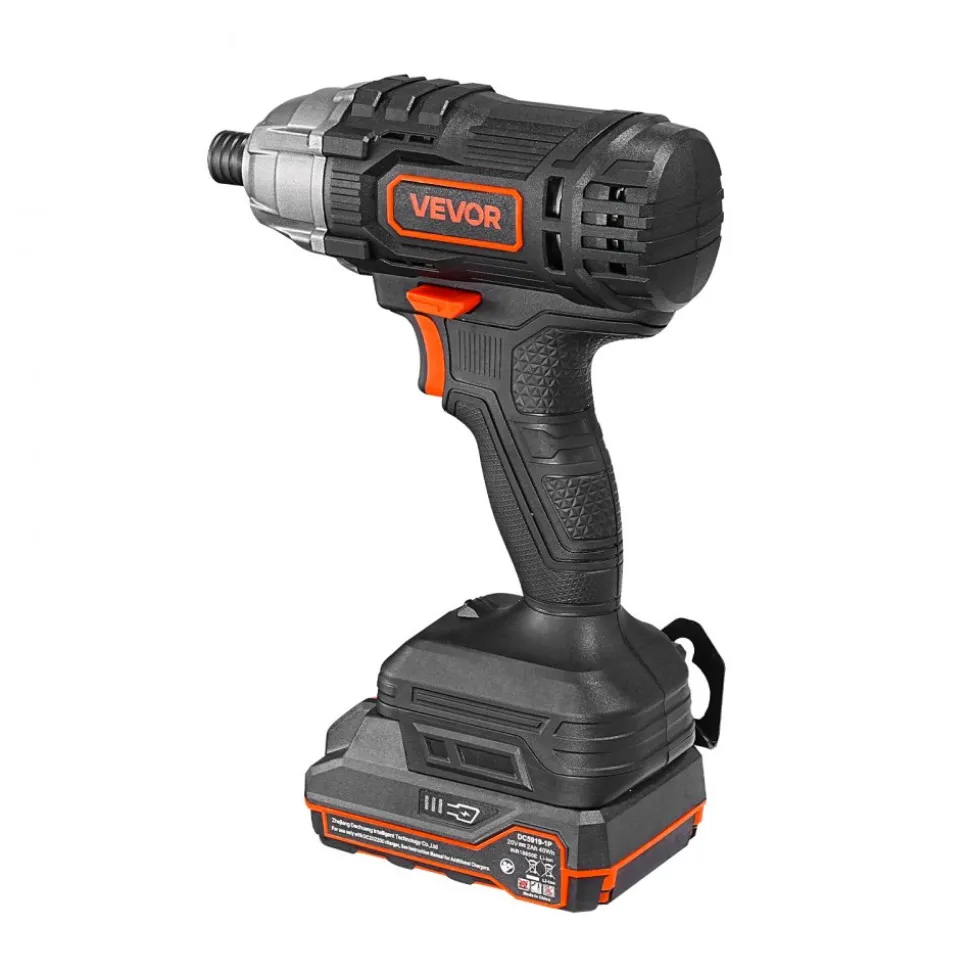 VEVOR Impact Driver, 1/4 Inch, 3000 RPM Max Speed, 12 V Brushless Motor, Electric Cordless Impact Driver Kit with Battery and Charger, 20 Bits, LED Work Light, for Furniture, Electrical, Home Repairs