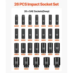 VEVOR Impact Socket Set, 1/2