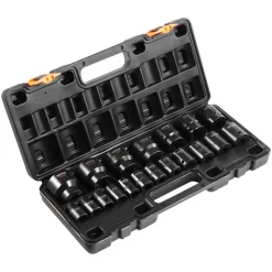 VEVOR Impact Socket Set 1/2 Inches 19 Piece Impact Sockets, Standard Socket Assortment, 1/2 Inches Drive Socket Set Impact Standard SAE (3/8 Inches to 1-1/2 Inches) 6-point Hex Sockets