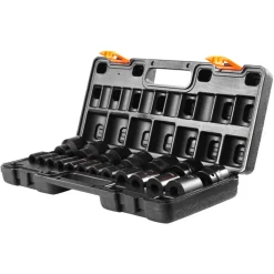 VEVOR Impact Socket Set 1/2 Inches 19 Piece Impact Sockets, Standard Socket Assortment, 1/2 Inches Drive Socket Set Impact Standard SAE (3/8 Inches to 1-1/2 Inches) 6-point Hex Sockets