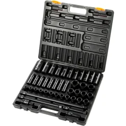 VEVOR Impact Socket Set 1/2 Inches 43 Piece Impact Sockets, Standard Socket Assortment, 1/2 Inches Drive Socket Set 6-Point Sockets Metric 9-30mm (Standard/Deep)