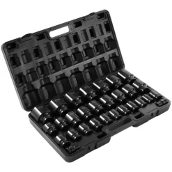 VEVOR Impact Socket Set 3/4 Inches 29 Piece Impact Sockets, 6-Point Sockets, Rugged Construction, CR-M0, 3/4 Inches Drive Socket Set Impact SAE 3/4 inch - 2-1/2 inch, with a Storage Cage