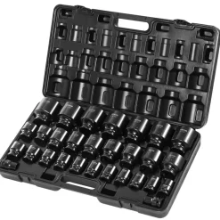 VEVOR Impact Socket Set 3/4 Inches 29 Piece Impact Sockets, 6-Point Sockets, Rugged Construction, CR-M0, 3/4 Inches Drive Socket Set Impact SAE 3/4 inch - 2-1/2 inch, with a Storage Cage