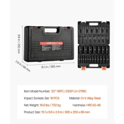 VEVOR Impact Socket Set, 1/2
