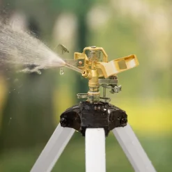 VEVOR Impact Sprinkler on Tripod Base, Heavy Duty Tripod Sprinklers with Brass Head & 3/4