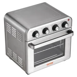 VEVOR 7-IN-1 Air Fryer Toaster Oven, 18L Convection Oven, 1700W Stainless Steel Toaster Ovens Countertop Combo with Grill, Pizza Pan, Gloves, 6 Slices Toast, 12-inch Pizza, Home and Commercial Use