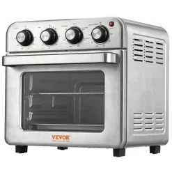 VEVOR 7-IN-1 Air Fryer Toaster Oven, 18L Convection Oven, 1700W Stainless Steel Toaster Ovens Countertop Combo with Grill, Pizza Pan, Gloves, 6 Slices Toast, 12-inch Pizza, Home and Commercial Use