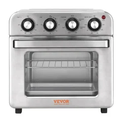 VEVOR 7-IN-1 Air Fryer Toaster Oven, 18L Convection Oven, 1700W Stainless Steel Toaster Ovens Countertop Combo with Grill, Pizza Pan, Gloves, 6 Slices Toast, 12-inch Pizza, Home and Commercial Use