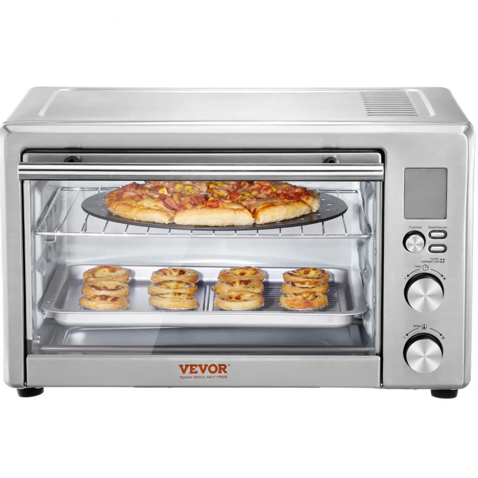 VEVOR 13-IN-1 Air Fryer Toaster Oven, 28L/29.6Qt Convection Oven, 1800W 2-Tier Toaster Ovens Countertop Combo with Wire Racks, Pizza Pan, Gloves, Home and Commercial Use