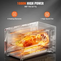 VEVOR 13-IN-1 Air Fryer Toaster Oven, 28L/29.6Qt Convection Oven, 1800W 2-Tier Toaster Ovens Countertop Combo with Wire Racks, Pizza Pan, Gloves, Home and Commercial Use