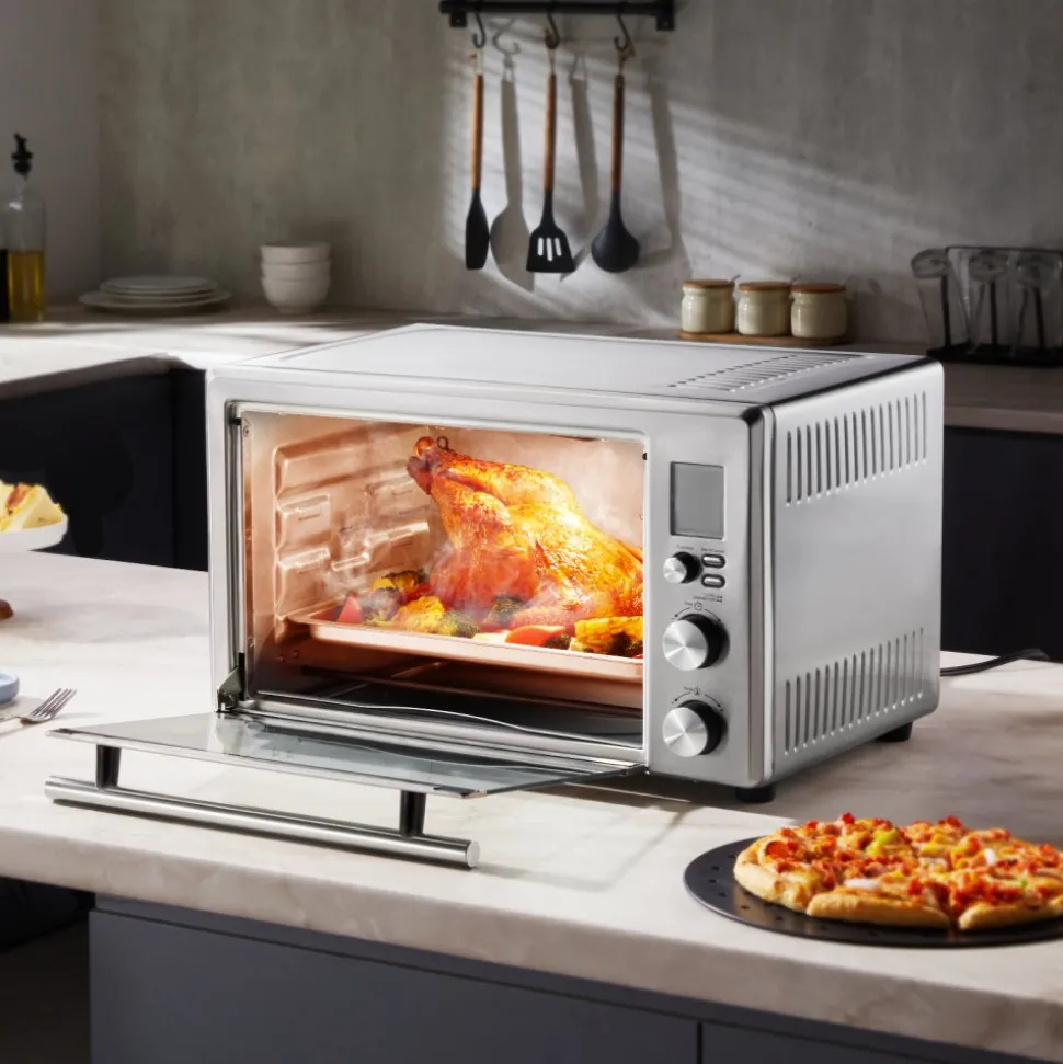 VEVOR 13-IN-1 Air Fryer Toaster Oven, 28L/29.6Qt Convection Oven, 1800W 2-Tier Toaster Ovens Countertop Combo with Wire Racks, Pizza Pan, Gloves, Home and Commercial Use