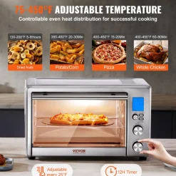 VEVOR 13-IN-1 Air Fryer Toaster Oven, 28L/29.6Qt Convection Oven, 1800W 2-Tier Toaster Ovens Countertop Combo with Wire Racks, Pizza Pan, Gloves, Home and Commercial Use