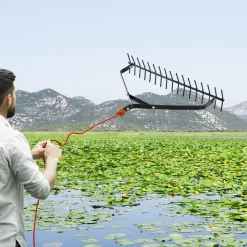 VEVOR 32 in Aquatic Weed Rake, 6.3 in Double Sided Lake Weed Rake, Lightweight Pond Weeds Cutter with 30ft Rope, No Assembly Required, Muck Lilypad Clearing Tool for Pond, Lake, Rivulet