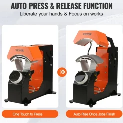 VEVOR 3-in-1 Auto Hat Heat Press with 3pcs Interchangeable Platens(6.6