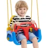 VEVOR 3-in-1 Baby Swing Seat 300 lbs Capacity Toddler Swing Red/Yellow/Blue, for Indoor & Outdoor Playground, with Adjustable Ropes and Snap Hooks, Snug & Secure Detachable Infants to Teens Kids Seat