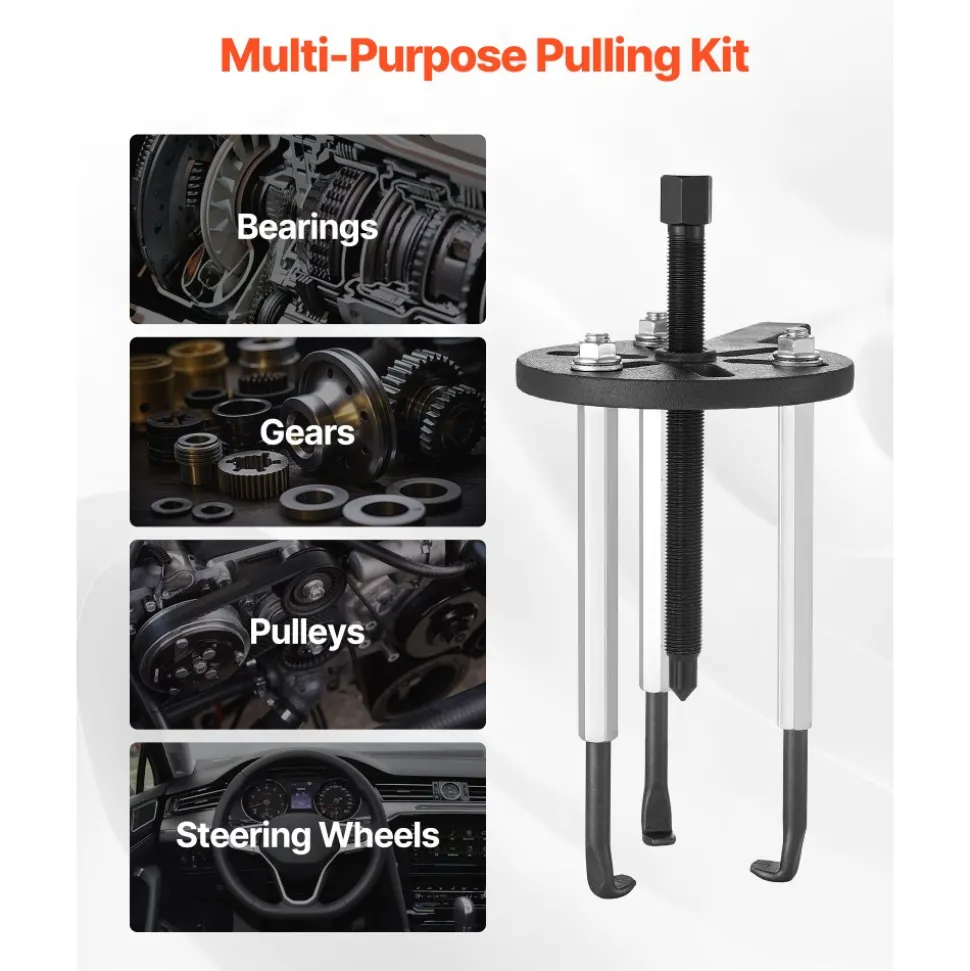 VEVOR 21-in-1 Bearing Puller Set, 21 PCS 3-Jaw Hook Puller for Internal External Bearings and Bearing Without Inner Shaft, Multifunctional Bearing Removal Tool with Heavy Duty Portable Storage Case