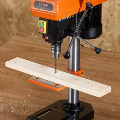 VEVOR 8 in Benchtop Drill Press, 2.5A Induction Motor, Tabletop Drilling Machine with 620 / 1140 / 1740 / 2340 / 3100 RPM Adjustable Speed, 0-45° Tilting Worktable, LED Work Light, for Wood Metal
