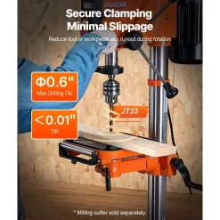 VEVOR 12 in Benchtop Drill Press, 5 Amp 120V, Variable Speed Cast Iron Bench Drill Press, 12 in Swing Distance 0-45° Tiltling Worktable with Laser Work Light, Tabletop Drilling Machine for Wood Metal
