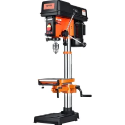 VEVOR 12 in Benchtop Drill Press, 5 Amp 120V, Variable Speed Cast Iron Bench Drill Press, 12 in Swing Distance 0-45° Tiltling Worktable with Laser Work Light, Tabletop Drilling Machine for Wood Metal