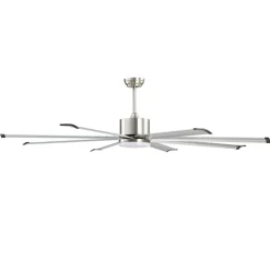VEVOR 72 In Ceiling Fan with Light, 6-Speed Remote Control, Dimmable 3-Color Temperature, Reversible DC Motor, Low Profile Flush Mount Fan for Bedroom, Living Room, Indoor/Outdoor Use, Brushed Nickel
