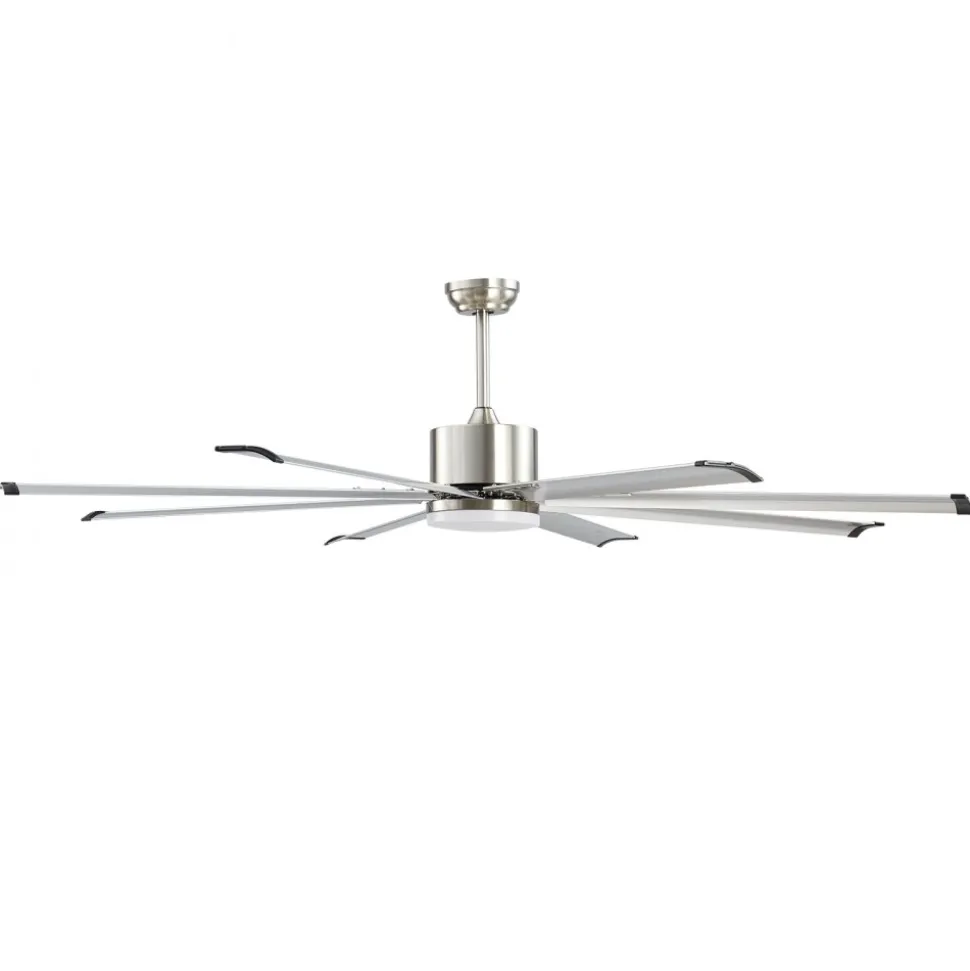 VEVOR 72 In Ceiling Fan with Light, 6-Speed Remote Control, Dimmable 3-Color Temperature, Reversible DC Motor, Low Profile Flush Mount Fan for Bedroom, Living Room, Indoor/Outdoor Use, Brushed Nickel