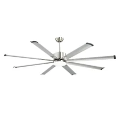 VEVOR 72 In Ceiling Fan with Light, 6-Speed Remote Control, Dimmable 3-Color Temperature, Reversible DC Motor, Low Profile Flush Mount Fan for Bedroom, Living Room, Indoor/Outdoor Use, Brushed Nickel