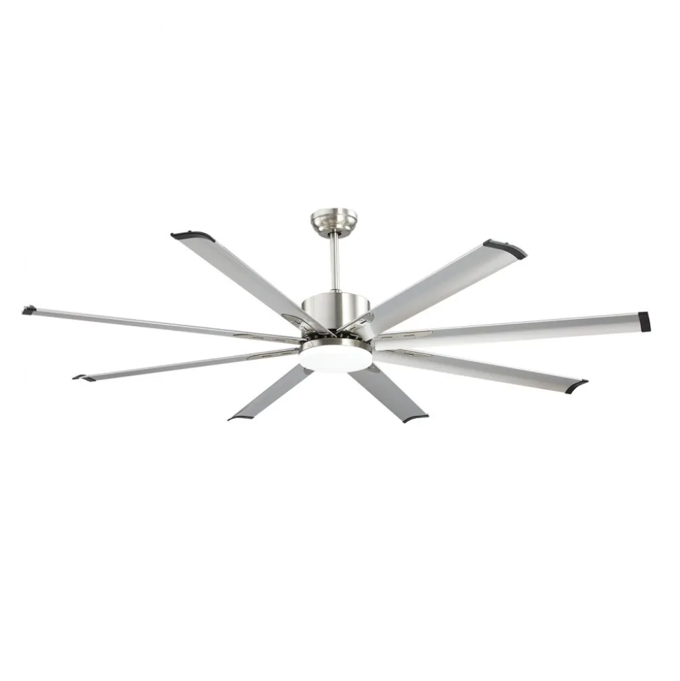 VEVOR 72 In Ceiling Fan with Light, 6-Speed Remote Control, Dimmable 3-Color Temperature, Reversible DC Motor, Low Profile Flush Mount Fan for Bedroom, Living Room, Indoor/Outdoor Use, Brushed Nickel