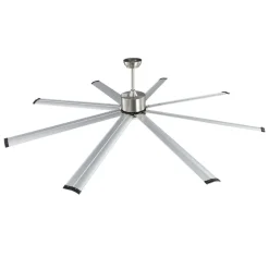 VEVOR 84 In Ceiling Fan with Light, 6-Speed Remote Control, Dimmable 3-Color Temperature, Reversible DC Motor, Low Profile Flush Mount Fan for Bedroom, Living Room, Indoor/Outdoor Use, Brushed Nickel