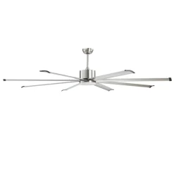 VEVOR 84 In Ceiling Fan with Light, 6-Speed Remote Control, Dimmable 3-Color Temperature, Reversible DC Motor, Low Profile Flush Mount Fan for Bedroom, Living Room, Indoor/Outdoor Use, Brushed Nickel