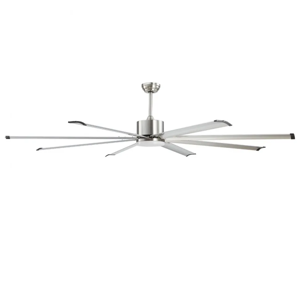 VEVOR 84 In Ceiling Fan with Light, 6-Speed Remote Control, Dimmable 3-Color Temperature, Reversible DC Motor, Low Profile Flush Mount Fan for Bedroom, Living Room, Indoor/Outdoor Use, Brushed Nickel