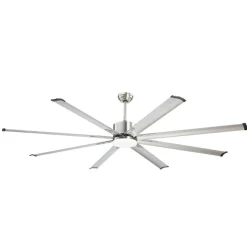 VEVOR 84 In Ceiling Fan with Light, 6-Speed Remote Control, Dimmable 3-Color Temperature, Reversible DC Motor, Low Profile Flush Mount Fan for Bedroom, Living Room, Indoor/Outdoor Use, Brushed Nickel
