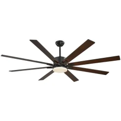 VEVOR 72 In Ceiling Fan with Light, 6-Speed Remote Control, Dimmable 3-Color Temperature, Reversible DC Motor, Modern Low Profile Flush Mount Fan for Bedroom, Living Room, Indoor/Outdoor Use, Coffee