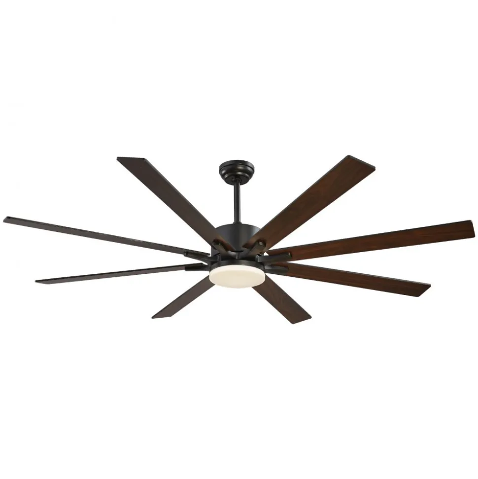 VEVOR 72 In Ceiling Fan with Light, 6-Speed Remote Control, Dimmable 3-Color Temperature, Reversible DC Motor, Modern Low Profile Flush Mount Fan for Bedroom, Living Room, Indoor/Outdoor Use, Coffee