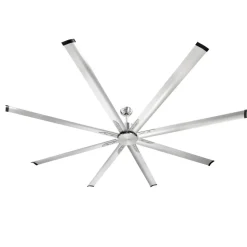 VEVOR 96 In Ceiling Fan without Light, 6-Speed Remote Control, Aluminum 8-Blade, Reversible DC Motor, Modern Low Profile Flush Mount Fan for Bedroom, Living Room, Patio, Indoor/Outdoor, Brushed Nickel