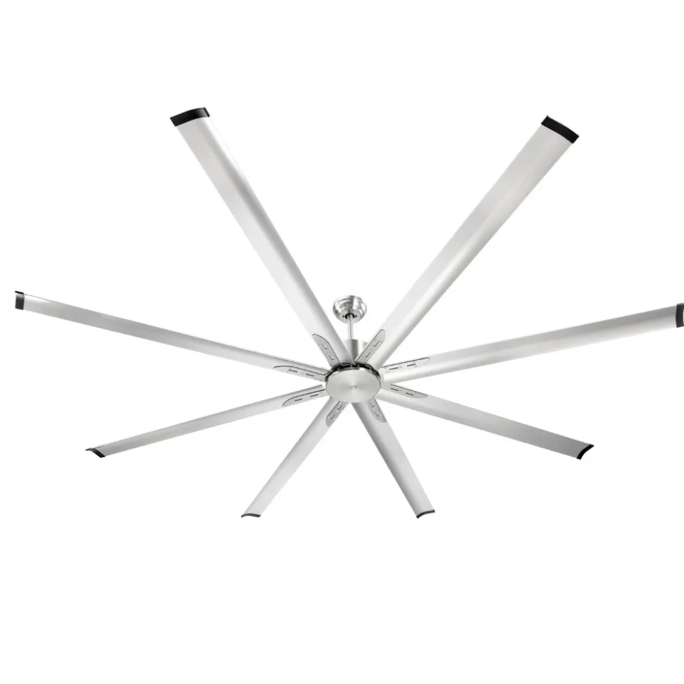 VEVOR 96 In Ceiling Fan without Light, 6-Speed Remote Control, Aluminum 8-Blade, Reversible DC Motor, Modern Low Profile Flush Mount Fan for Bedroom, Living Room, Patio, Indoor/Outdoor, Brushed Nickel