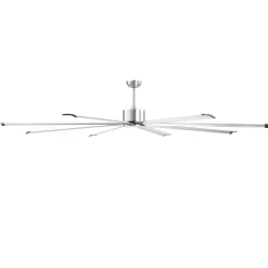 VEVOR 96 In Ceiling Fan without Light, 6-Speed Remote Control, Aluminum 8-Blade, Reversible DC Motor, Modern Low Profile Flush Mount Fan for Bedroom, Living Room, Patio, Indoor/Outdoor, Brushed Nickel