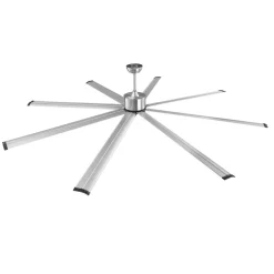 VEVOR 96 In Ceiling Fan without Light, 6-Speed Remote Control, Aluminum 8-Blade, Reversible DC Motor, Modern Low Profile Flush Mount Fan for Bedroom, Living Room, Patio, Indoor/Outdoor, Brushed Nickel